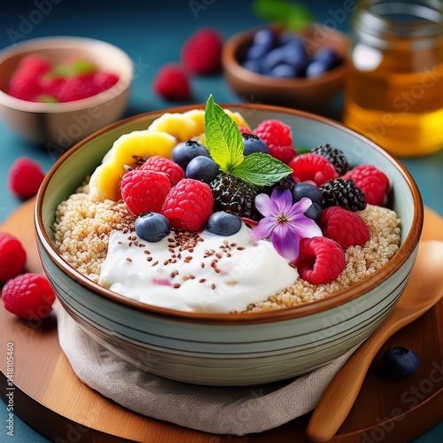 Obraz na płótnie Amaranth-Bowl mit Beeren