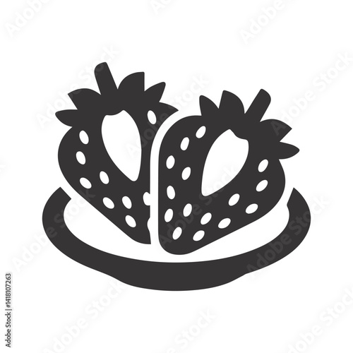 strawberries icons isolated on white background