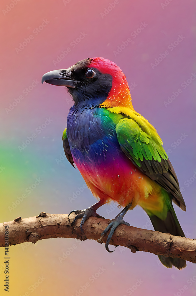 Obraz premium rainbow lorikeet on branch