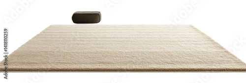 Beige Shaggy Rug with Ottoman, Isolated on Transparent Background, Home Decor, Floor Covering, rug, ottoman, texture