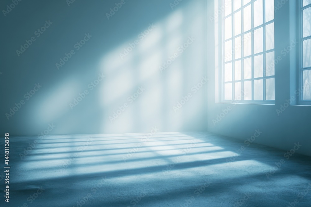 Sunlight beams create soft patterns in a serene, empty indoor space Sunlight beams create soft patterns in a serene, empty indoor space