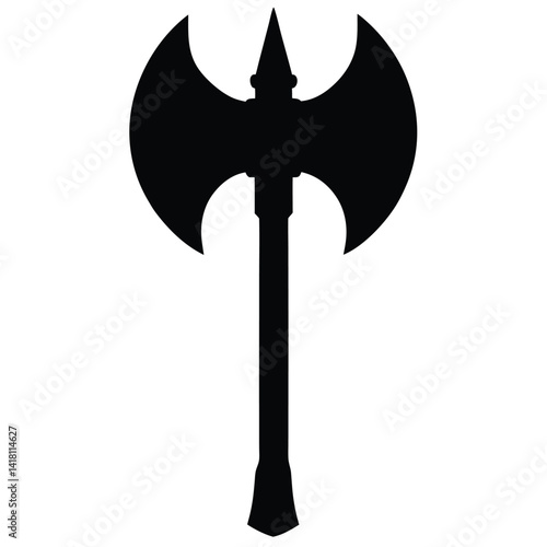Battle axe silhouette vector isolated on white background