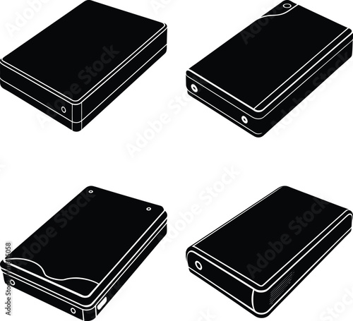 External Hard Drive Case silhouette vector