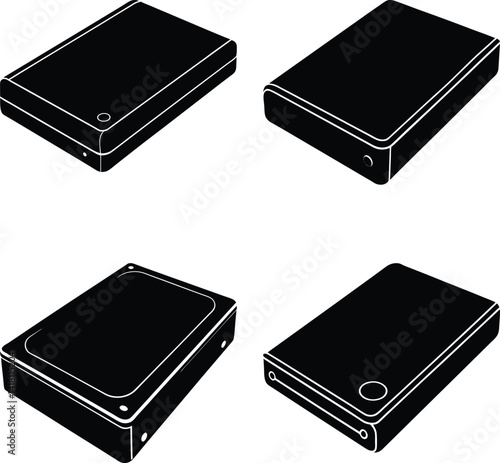 External Hard Drive Case silhouette vector