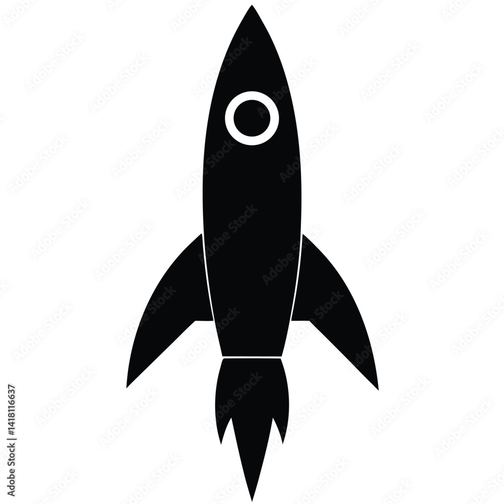 Fototapeta premium including rocket silhouette vector isolated on white background