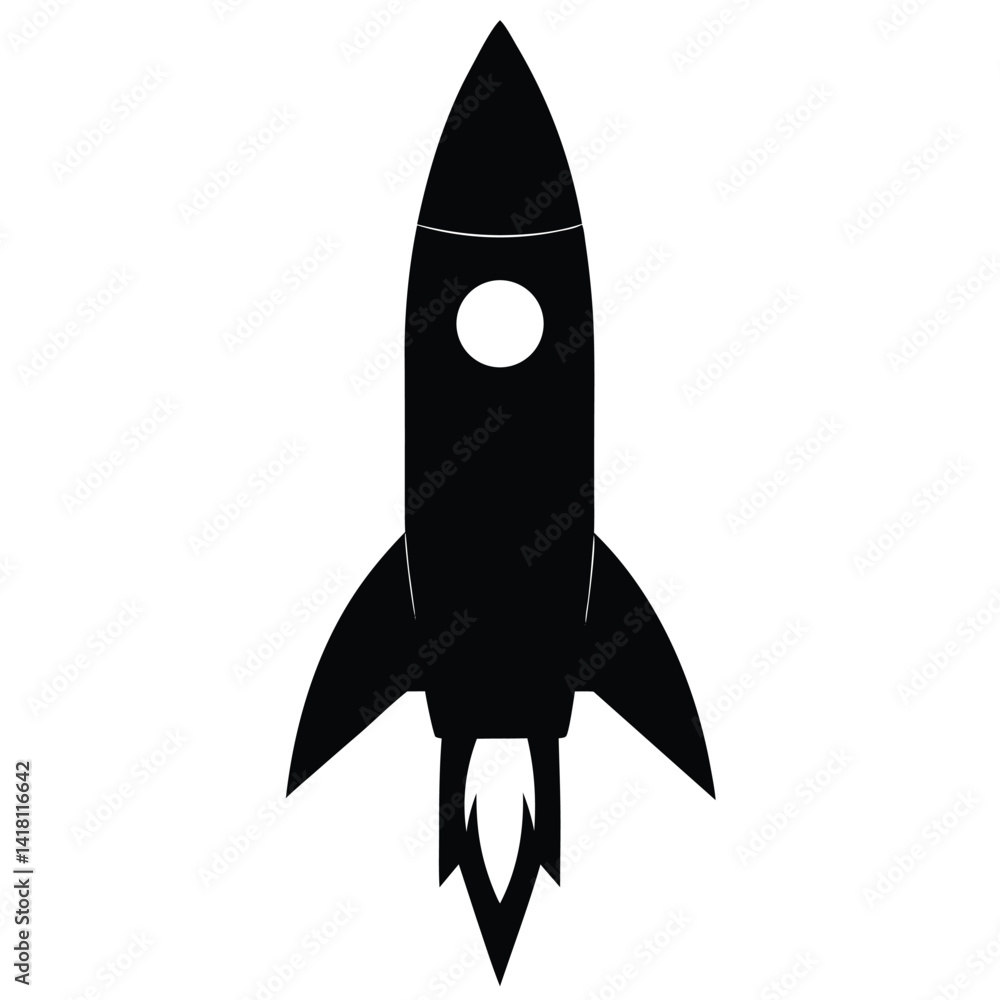 including rocket silhouette vector isolated on white background including rocket silhouette vector isolated on white background