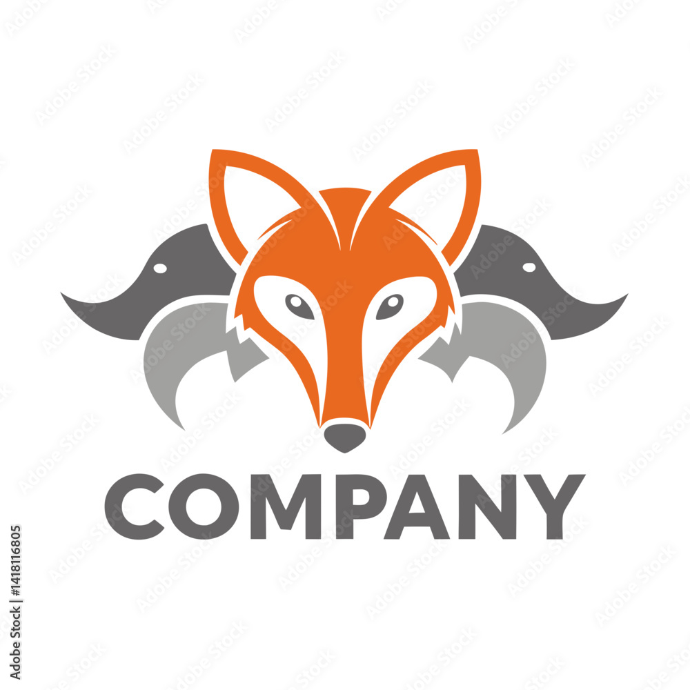Fox and Elephant Logo Design for Modern Company