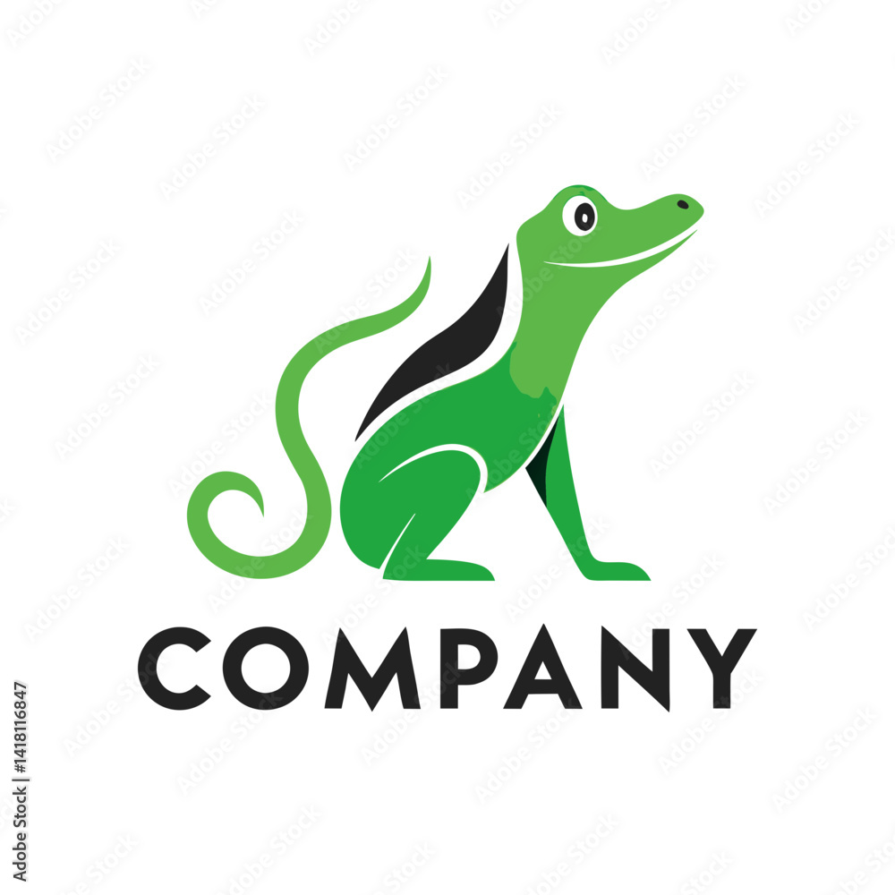 Fototapeta premium Creative Green Lizard Logo Design for Modern Company