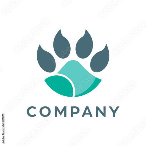 Elegant Paw Print Logo Design for Animal Company
