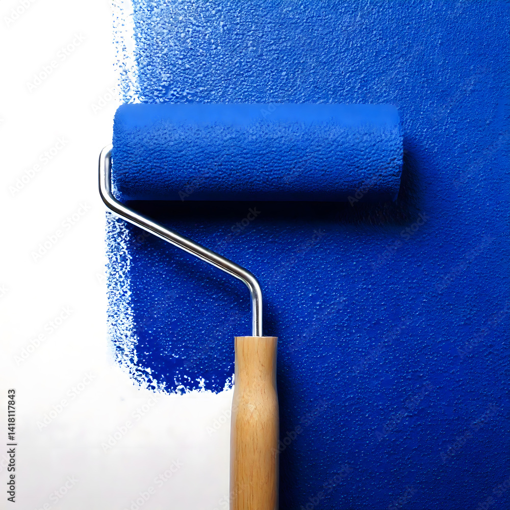 Obraz premium blue paint roller
