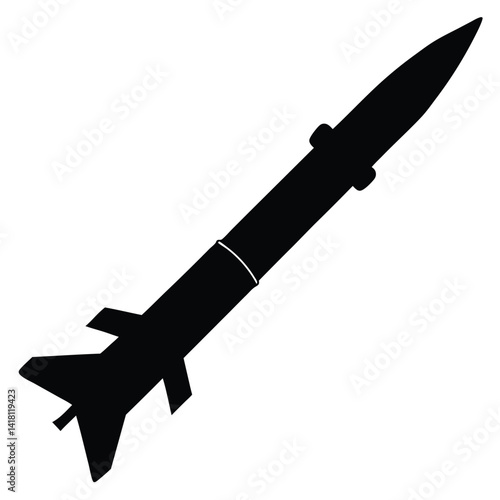 Rocket launcher silhouette vector isolated on white background