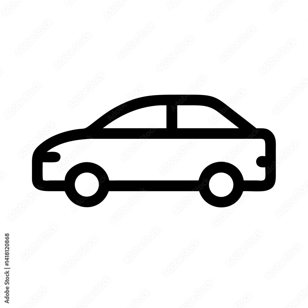 Sedan Car in Profile View Icon Design Sedan Car in Profile View Icon Design