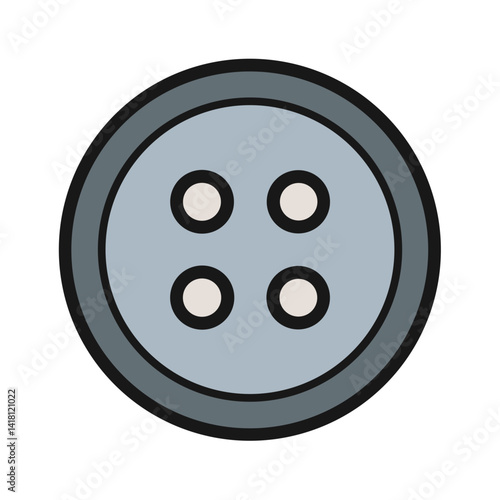 Sewing Button with Stitch Holes Icon Design