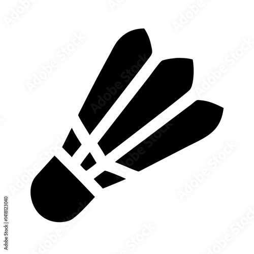 Shuttlecock with Feather Pattern Icon Design