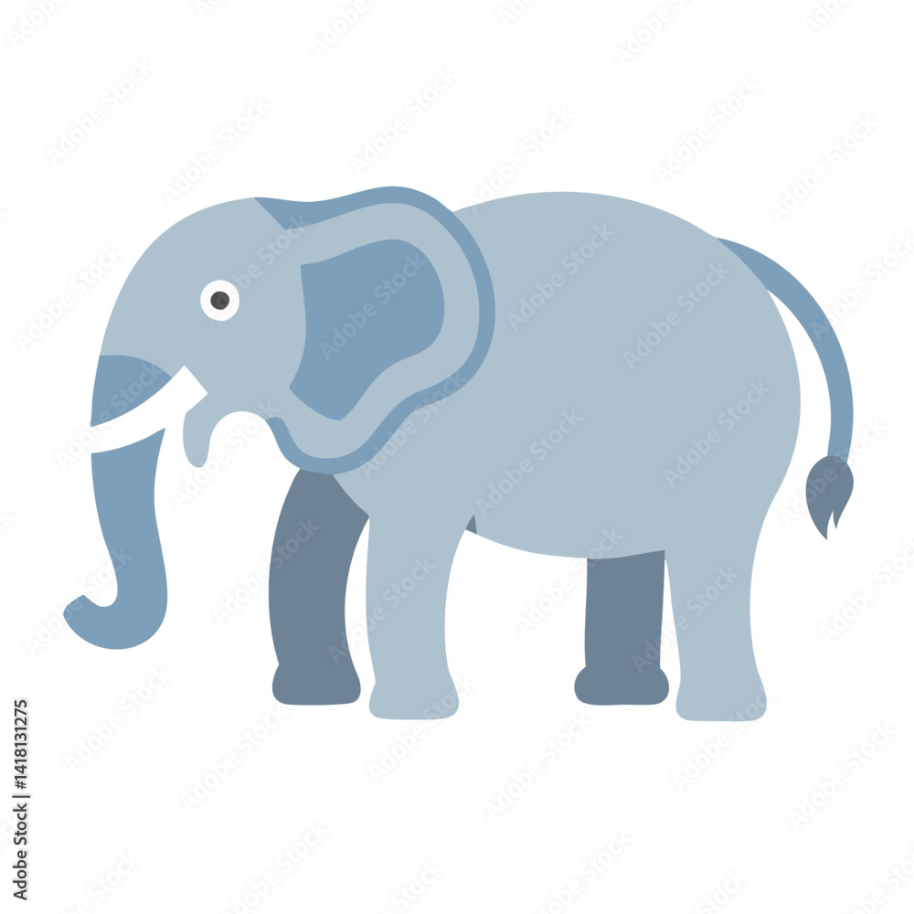 Simple cartoon elephant design, isolated vector illustration on black Simple cartoon elephant design, isolated vector illustration on black