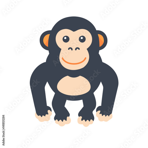Cartoon chimpanzee illustration on a black background