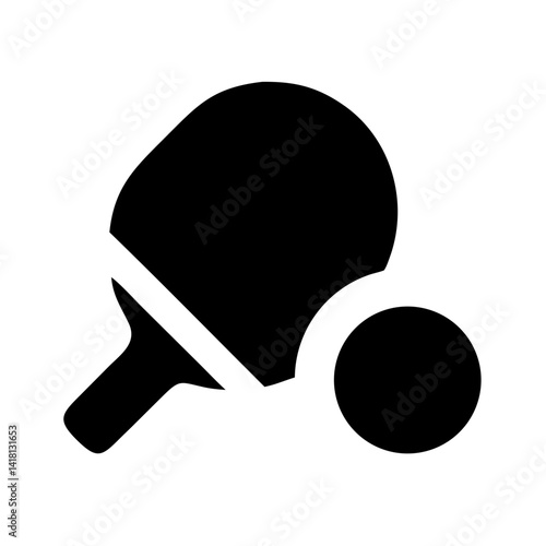 Table Tennis Paddles and Ball Icon Design