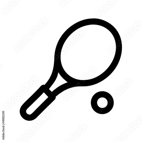 Tennis Racket with Small Ball Icon Design