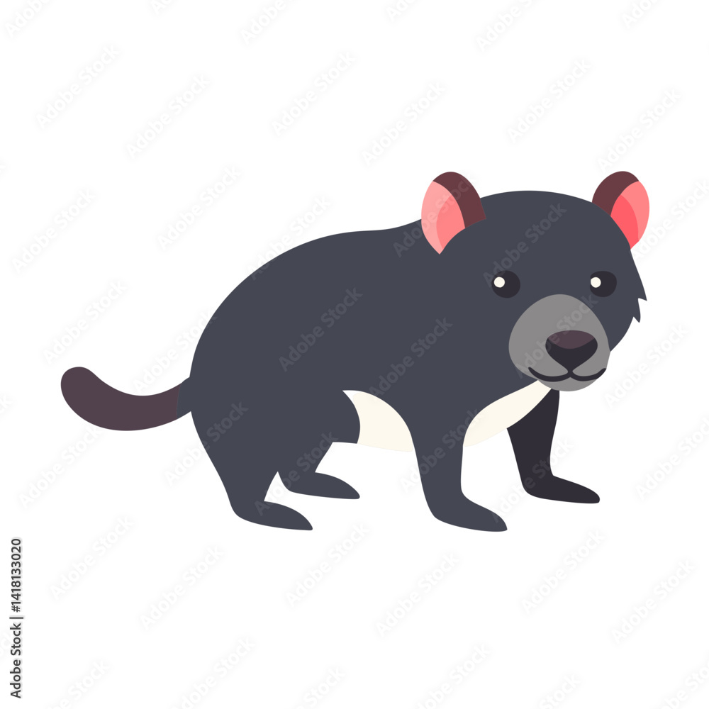 Obraz premium Cartoon Tasmanian Devil Illustration with Black Background Image