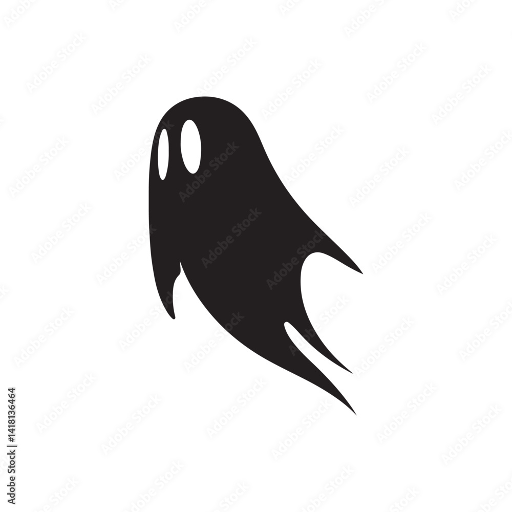 Naklejka premium ghost vector silhouette clip art logo illustration