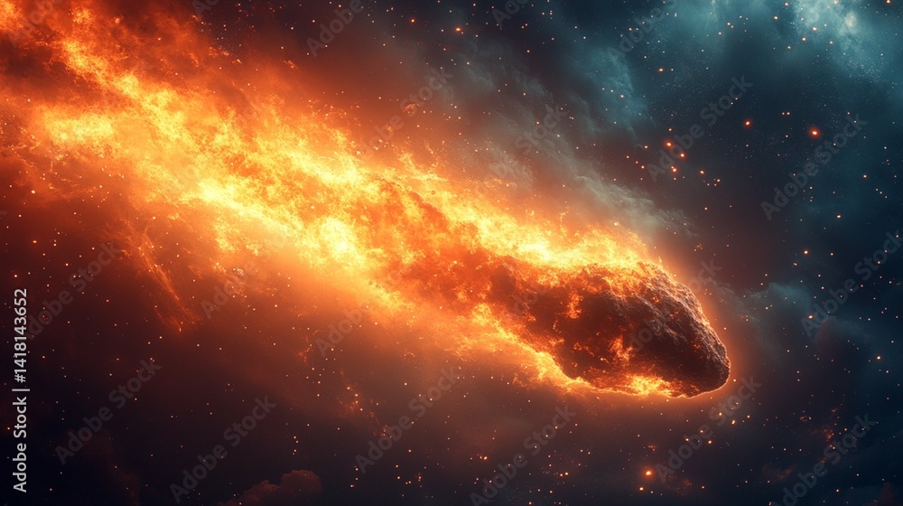 Obraz premium meteorite flying through the sky 