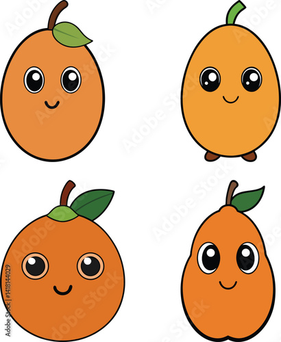 Cute sapodilla cartoon vector