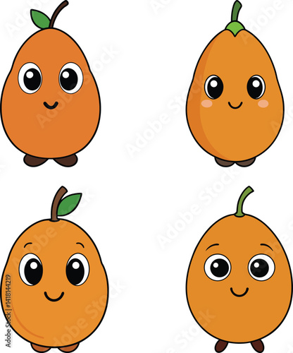 Cute sapodilla cartoon vector