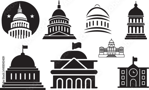 capitol icon, government building, dome building, parliament icon, courthouse icon, white house icon, capital building, legislative building, civic building, political icon, architecture icon, stateho