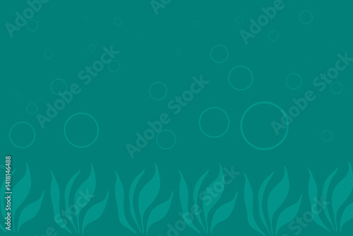 Colorful underwater scene with bubbles and aquatic plants in a tranquil environment