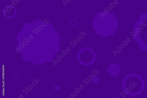 Colorful abstract shapes create a playful background with various sizes and shades of purple in a minimalist design