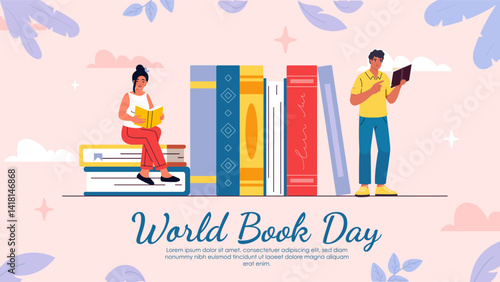 World Book Day celebration concept. Vector illustration