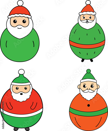 Cute santa claus melon cartoon vector