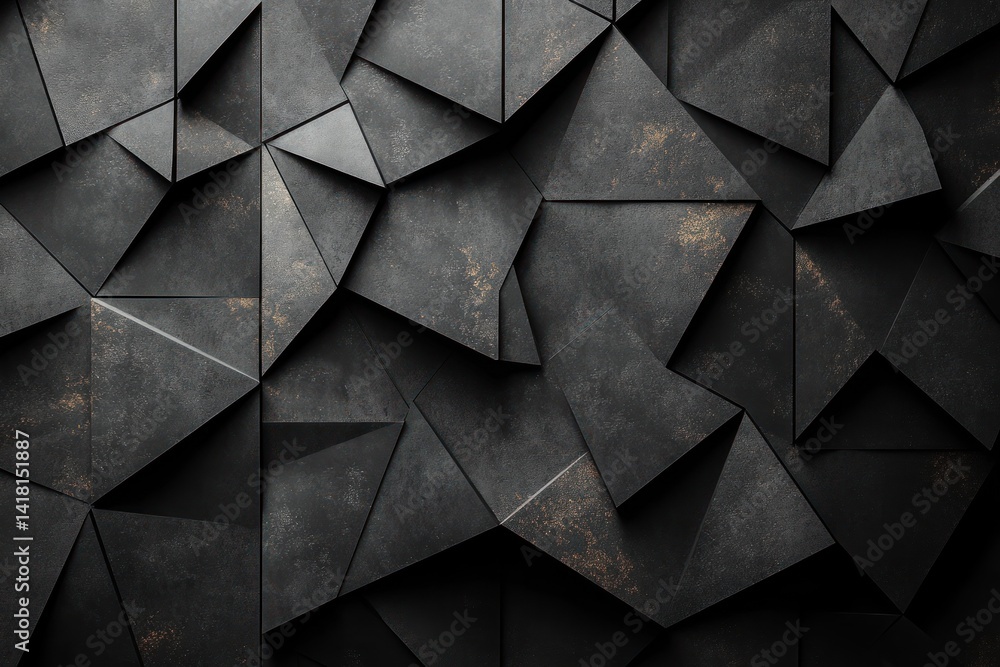 Abstract geometric background with dark triangular shapes creating a textured pattern. Abstract geometric background with dark triangular shapes creating a textured pattern.