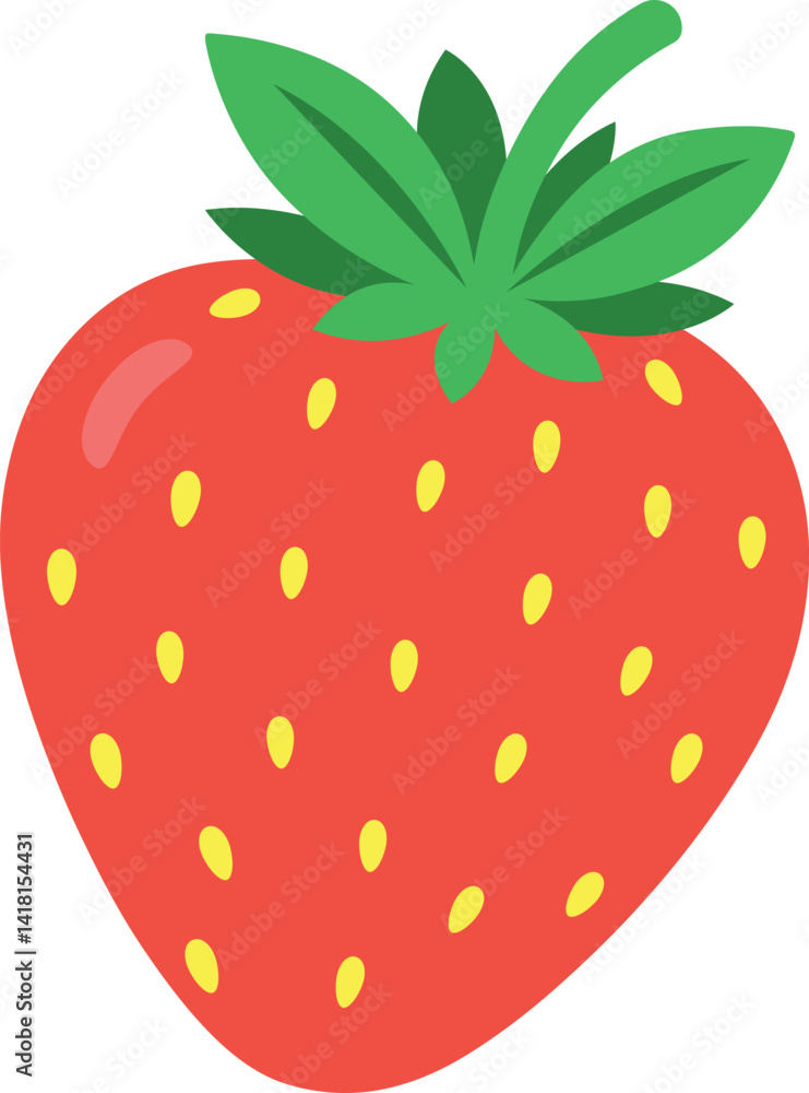 Strawberry fruit vector illustration on white background. Strawberry fruit vector illustration on white background.