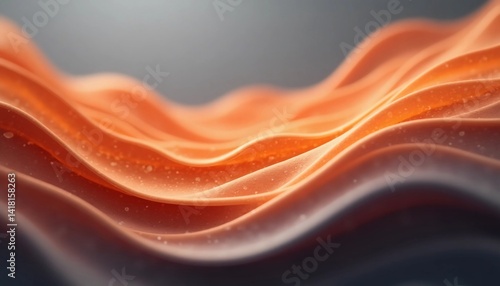 Soft waves of orange and gray intertwine in a captivating display, capturing the essence of movement and rhythm under warm ambient light, evoking a sense of tranquility and harmony Generative AI