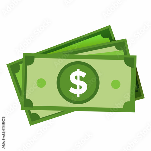 A Dollar banknotes isolate on white background 