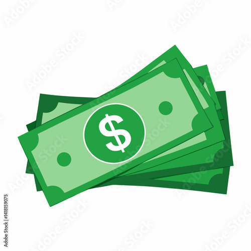 A Dollar banknotes isolate on white background 