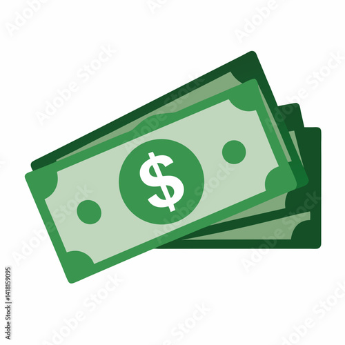 A Dollar banknotes isolate on white background 