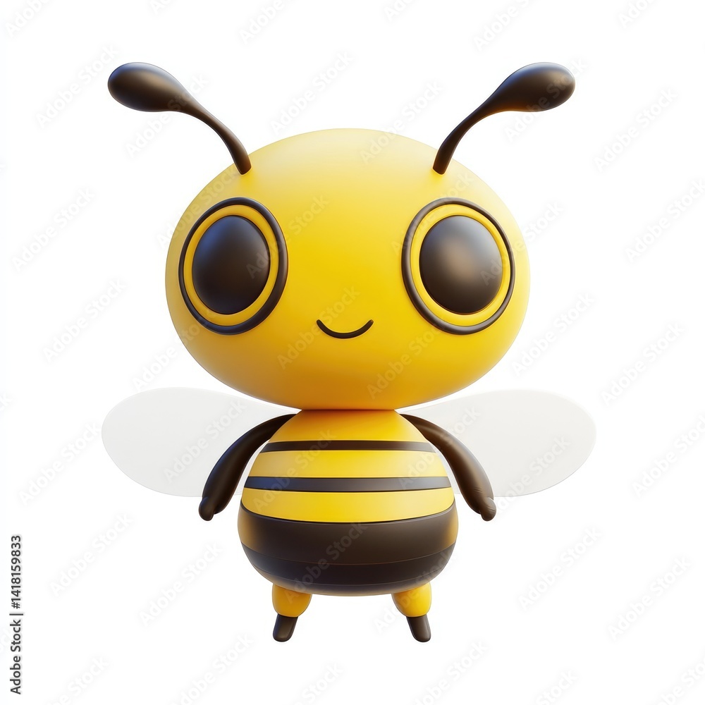 Cute cartoon bee character against a white background. Cute cartoon bee character against a white background.