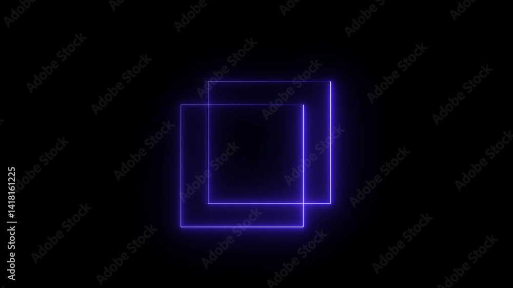 neon frame animation. glowing rectangular border loop. neon frame animation. glowing rectangular border loop.