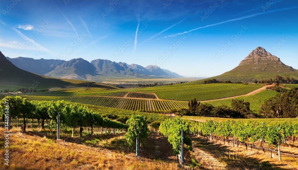 Fototapeta premium Landscape of the wineries in South Africa