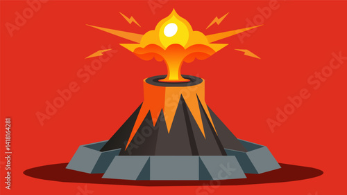 A sculpture of a volcano capturing the explosive and destructive nature of anger.. Vector illustration