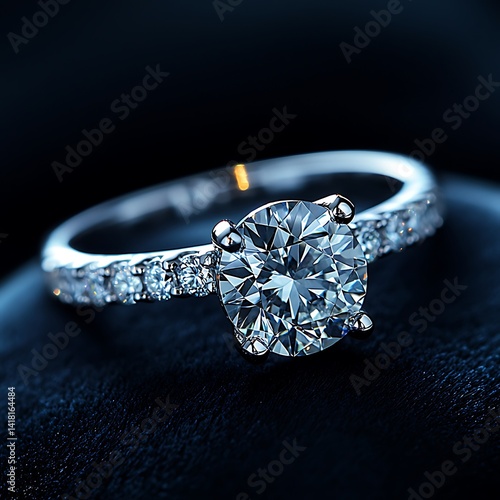 Luxurious sparkle engagement diamond ring high resolution picture