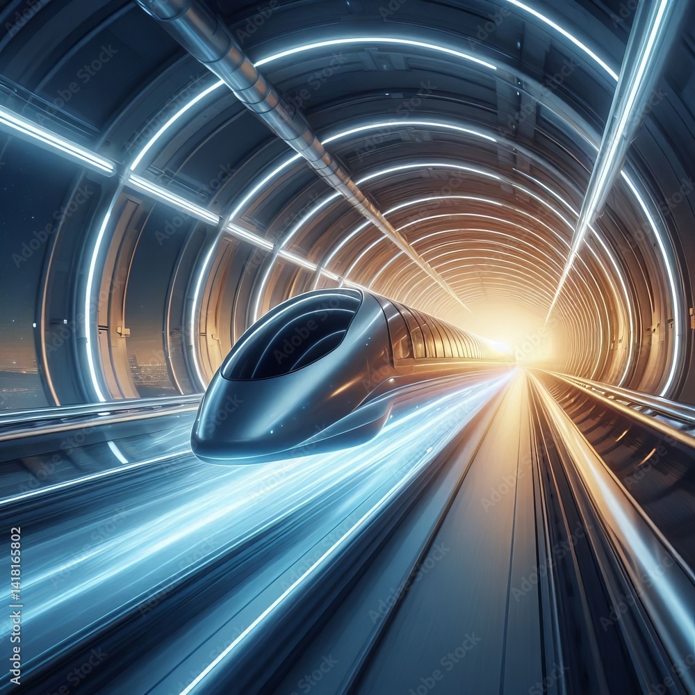 Fototapeta premium Hyperloop Horizon at breathtaking speed