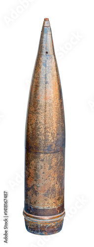 Obraz na płótnie old artillery shell isolated on white w salonie