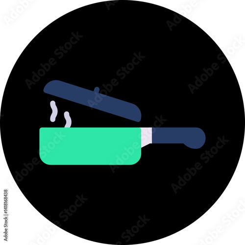 Saucepan single icon vector illustration