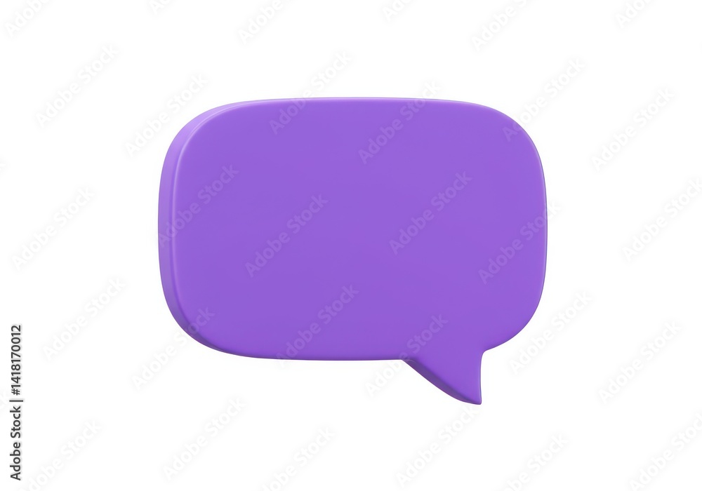 3d purple speech bubble graphic element isolated on white background 3d purple speech bubble graphic element isolated on white background