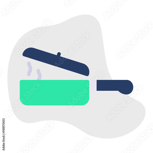 Saucepan single icon vector illustration