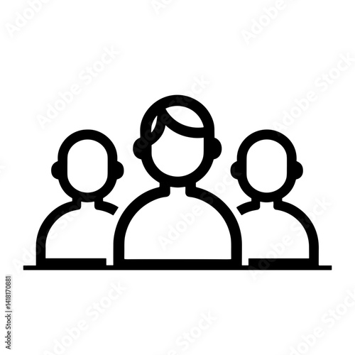Minimalist group of users icon with bold outlines - concept of team community users staff collaboration people network
