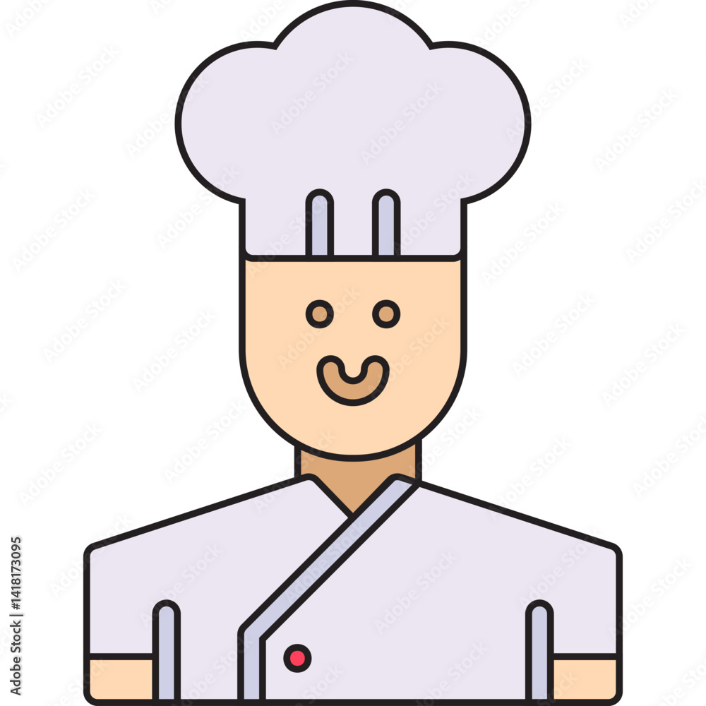 Chef single icon vector illustration
